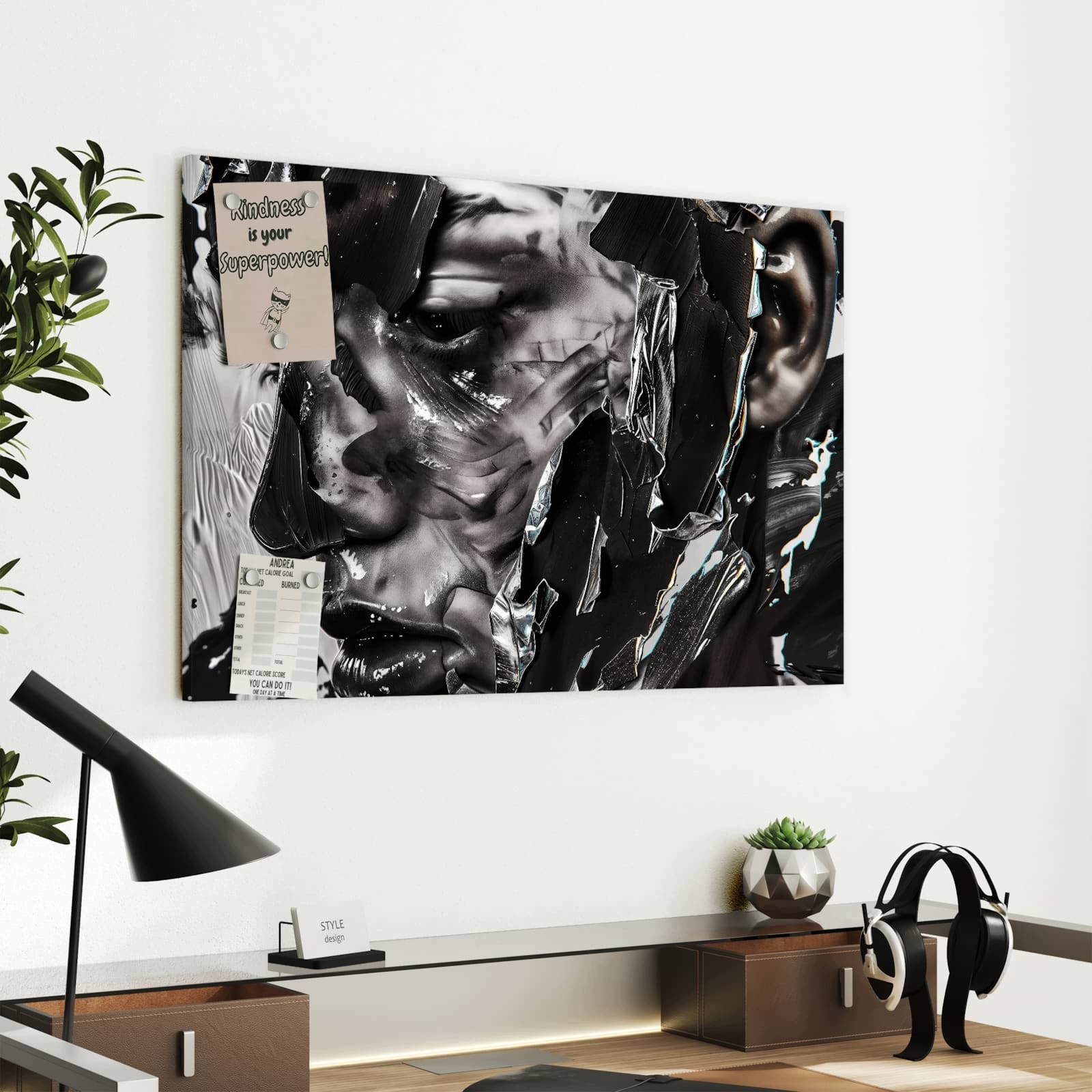 Magnetická tabule Abstraktní Portrét 60 × 40 cm