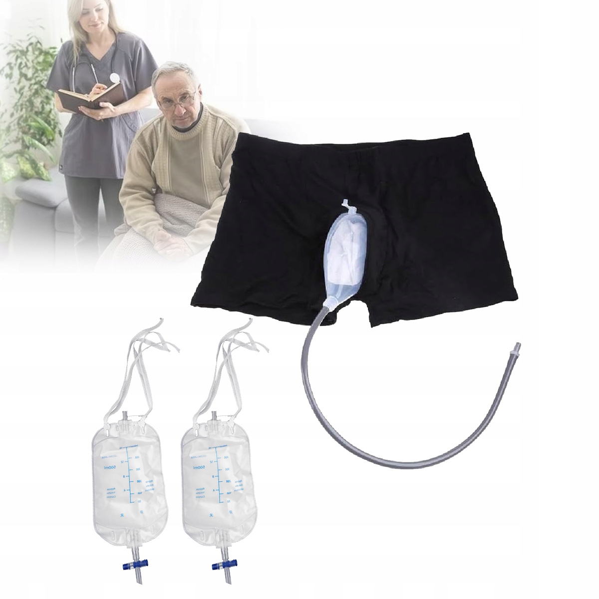 МНОГОРАЗОВЫЙ МУЖСКОЙ МЕШОК ДЛЯ МОЧИ 500 МЛ L