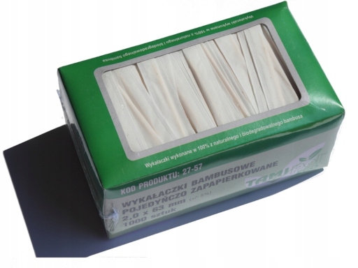 Wykałaczki bambusowe zapapierkowane 1000 szt.