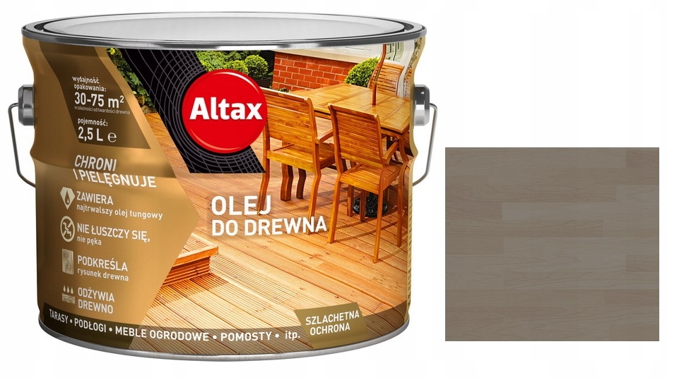 Altax Olej Do Drewna Tarasów 2,5L Antracyt