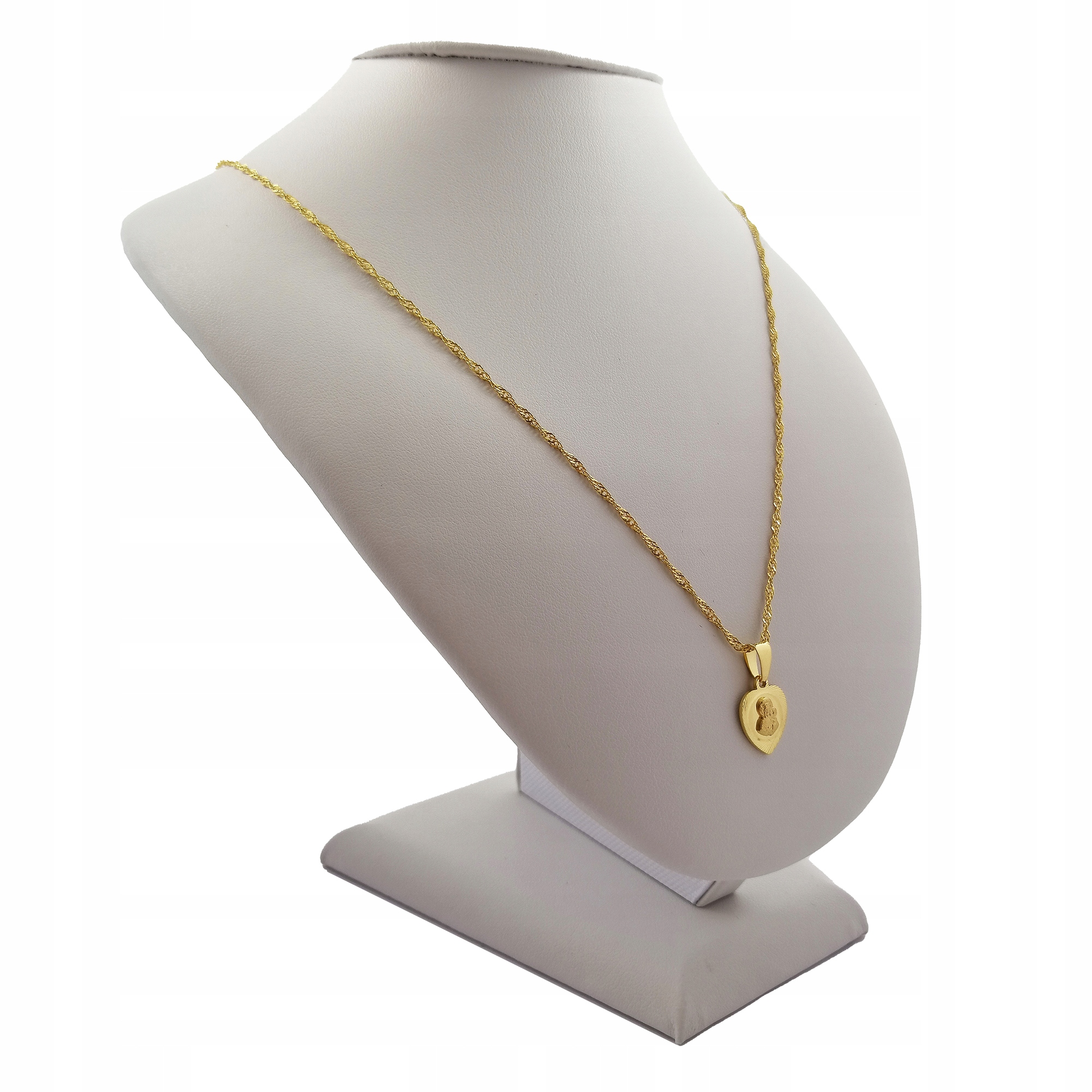 ZŁOTY ŁAŃCUSZEK 925 MEDALIK KOMUNIA CHRZEST GRAWER Długość całkowita 55 cm