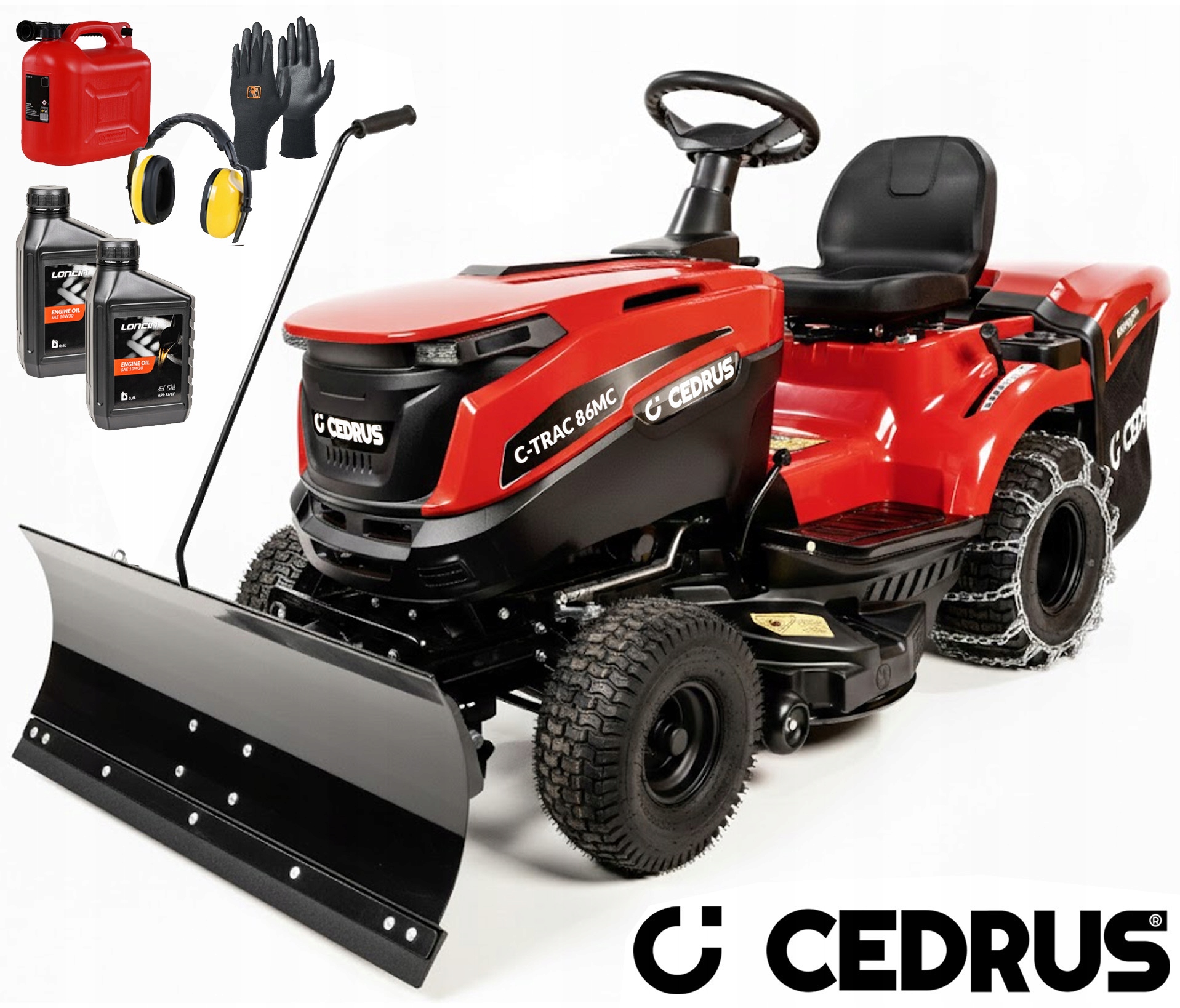 Traktorek Kosiarka Odśnieżarka Cedrus C-trac 86MC 86CM 432CM3 14KM Pług