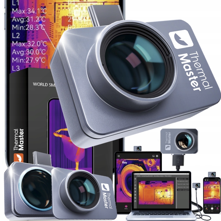 Kamera termowizyjna THERMAL MASTER P2 PRO android C +NAKŁADKA MAKRO 600 °C Stan opakowania oryginalne
