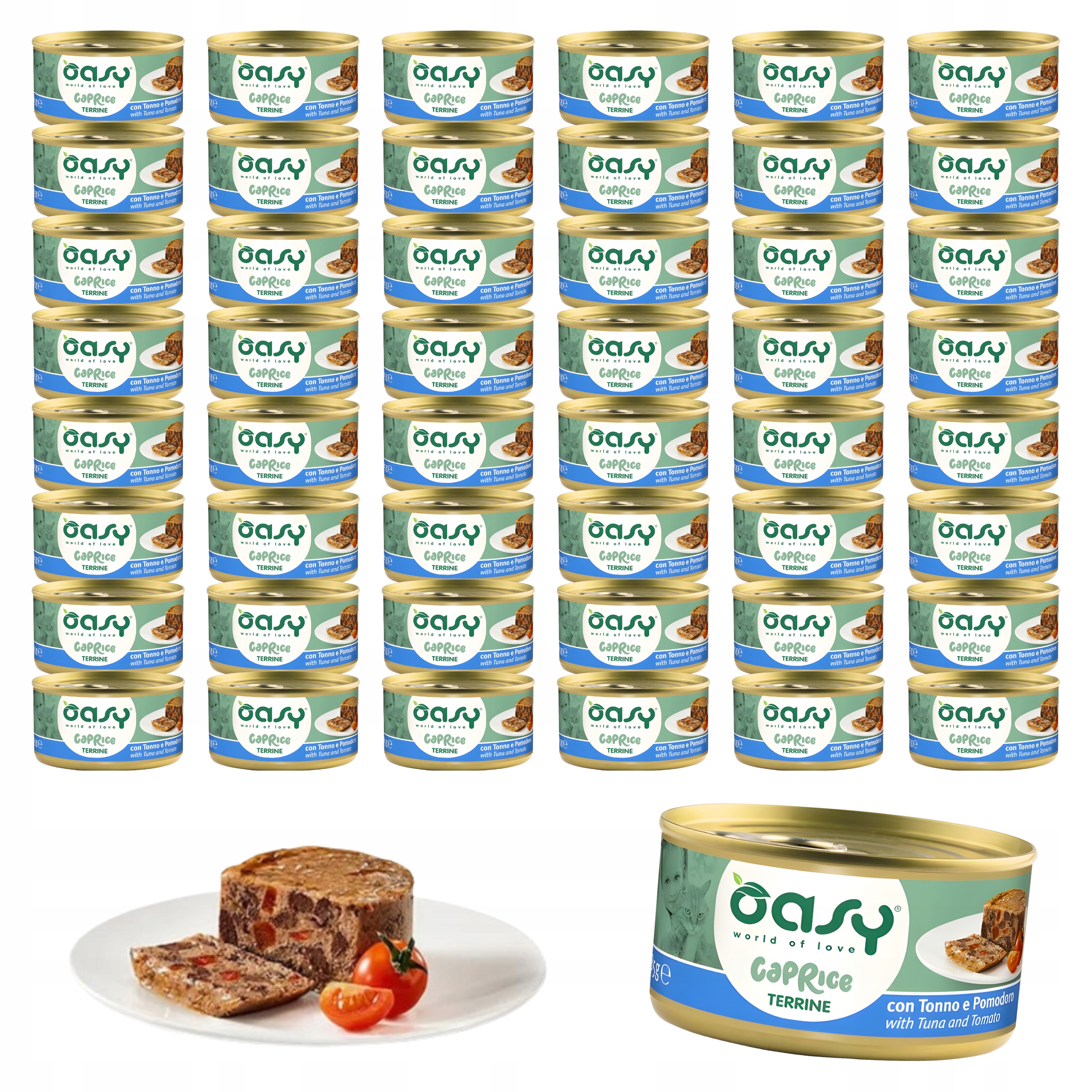 Krmivo mokré pro kočky 36 x 85 g Oasy Caprice Terrine tuňák s rajčaty
