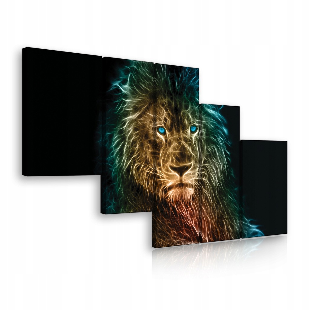 Obraz 170x100 Lev neónový lesk abstrakcia moderný digitálny energia sila