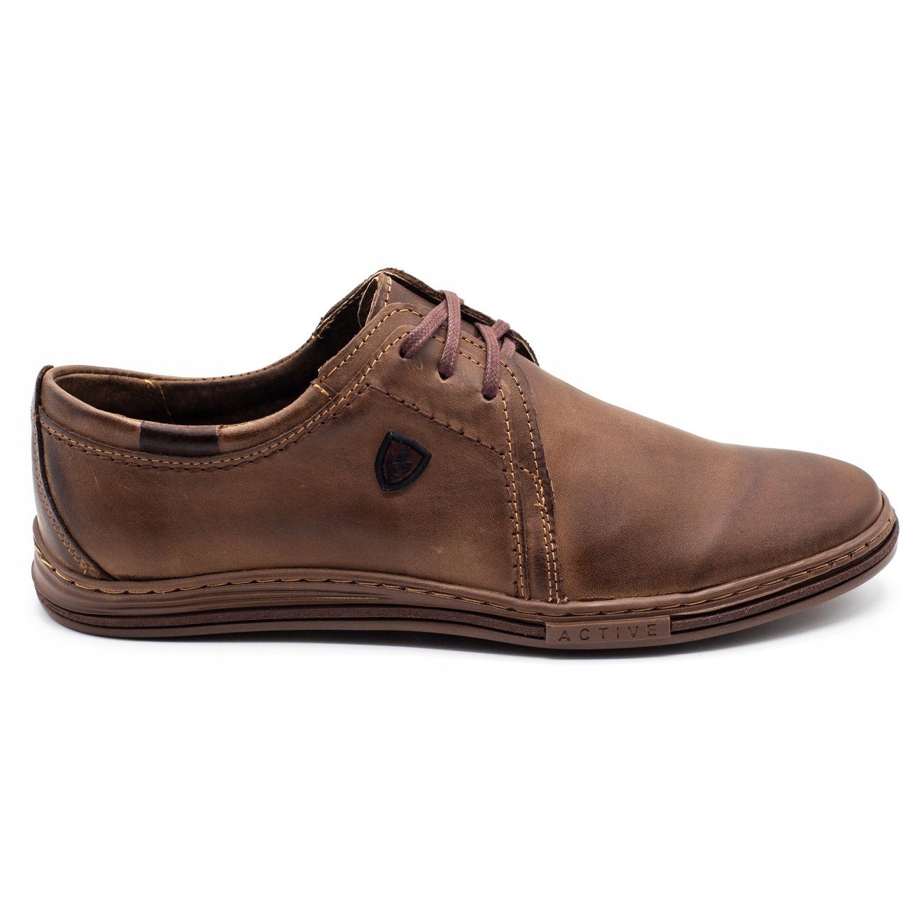 

Skórzane buty męskie 343 brązowe r.43