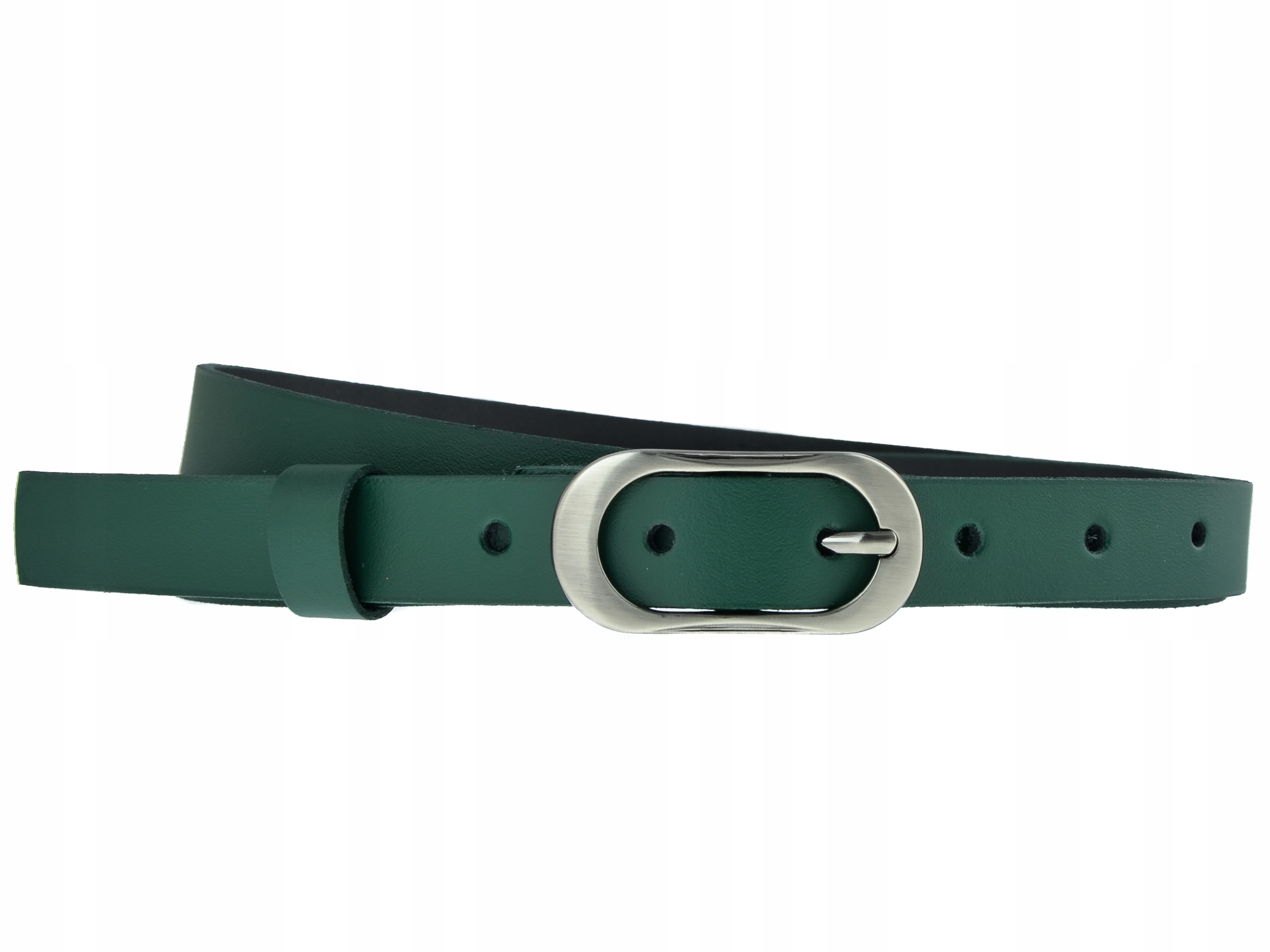 

Skórzany pasek J. Zielony wąski 2cm | XXL