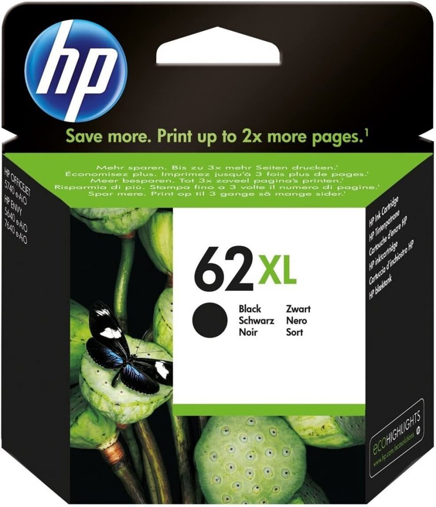 Hp 62XL čierny atrament (C2P05AE) originál