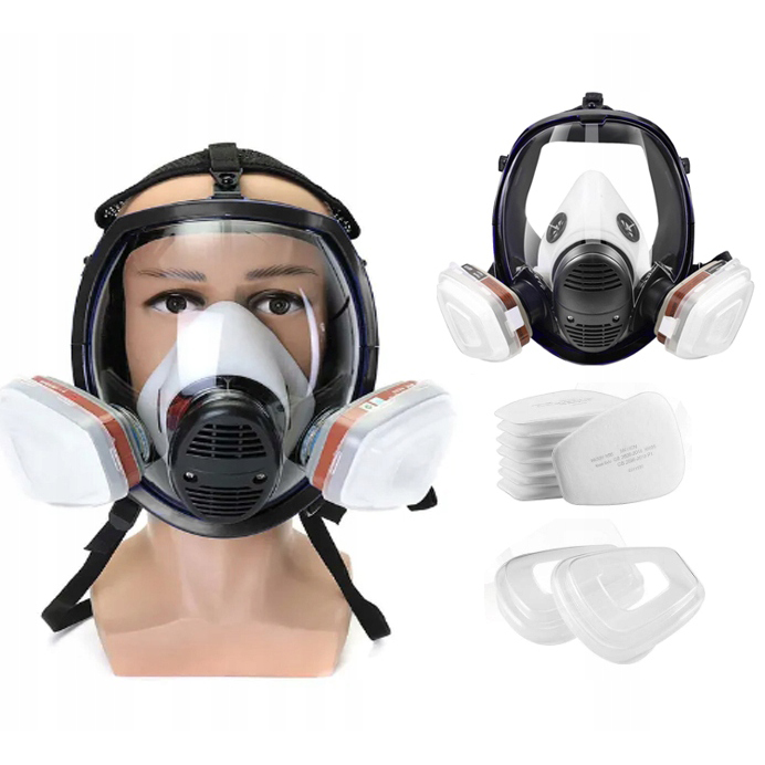 6800ZESTAW MASKI LAKIERNICZE MASKA GAZOWA MASKA PRZECIWPYŁOWA PEŁNOTWARZOWA Marka bez marki