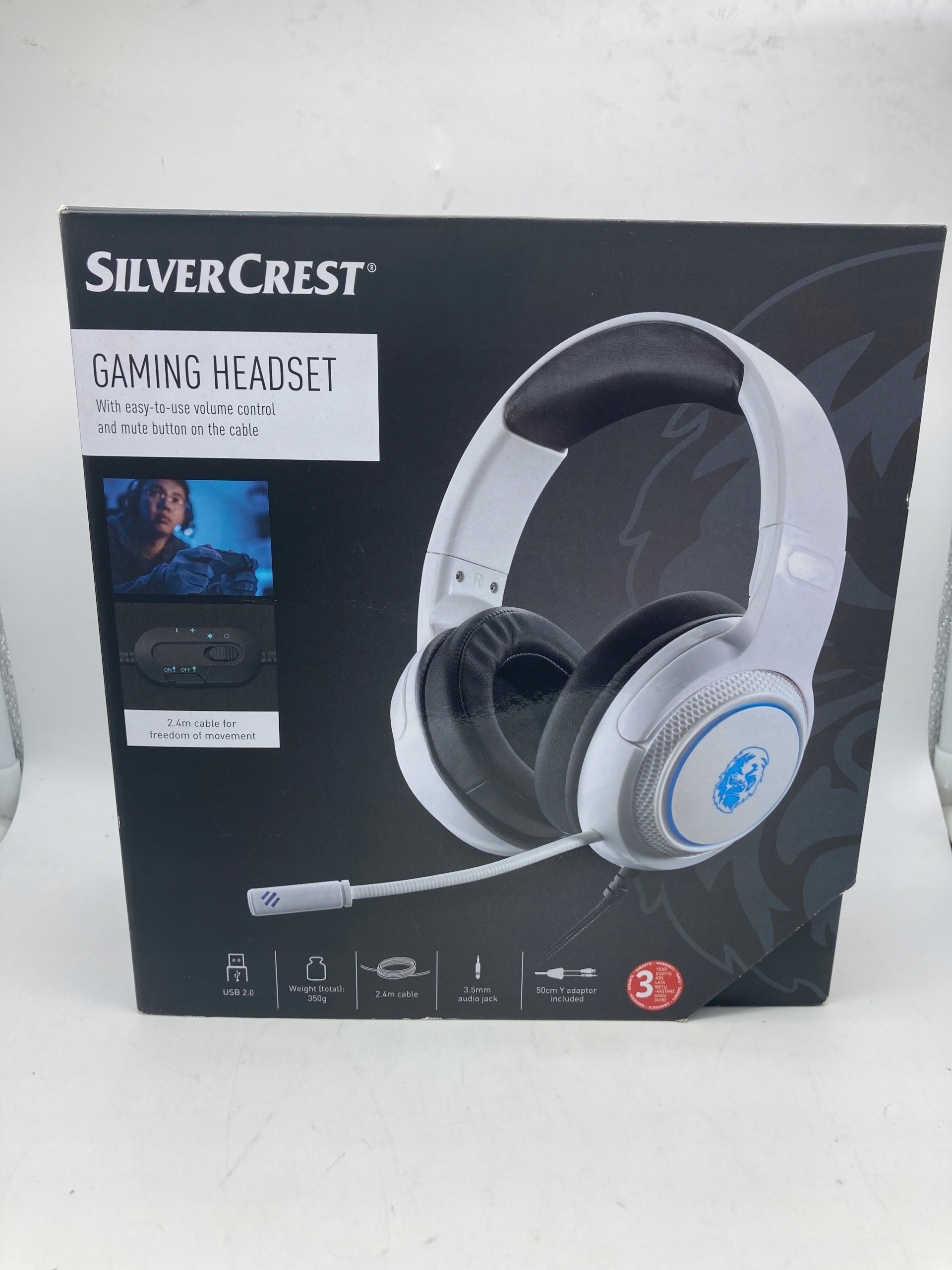 w Sklep, Opinie, MIKROFONEM nauszne SilverCrest BIAŁE Z Słuchawki - Gaming headset Cena