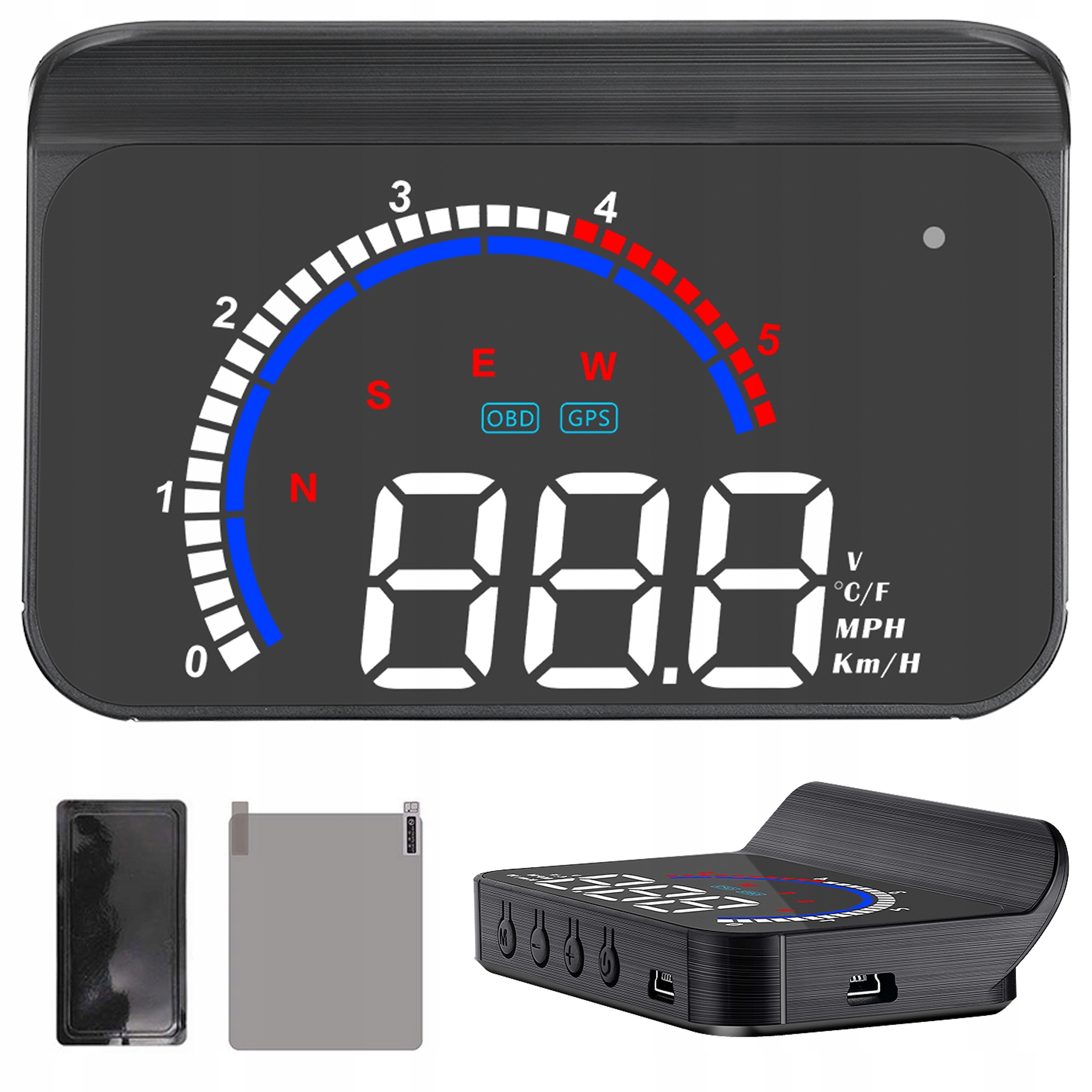WYŚWIETLACZ PROJEKTOR LED LCD HUD OBD2 GPS USB M13