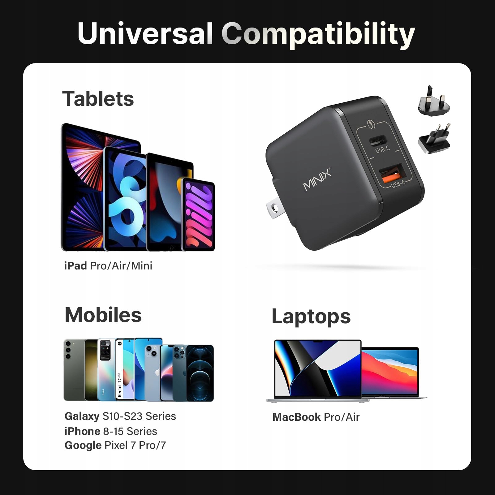 MINIX NEO P1 Mini 33W GaN Ładowarka USB-C i USB-A — miniatura 7