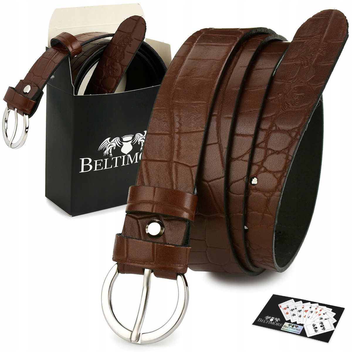 

Skórzany pasek damski do spodni sukienki Beltimore