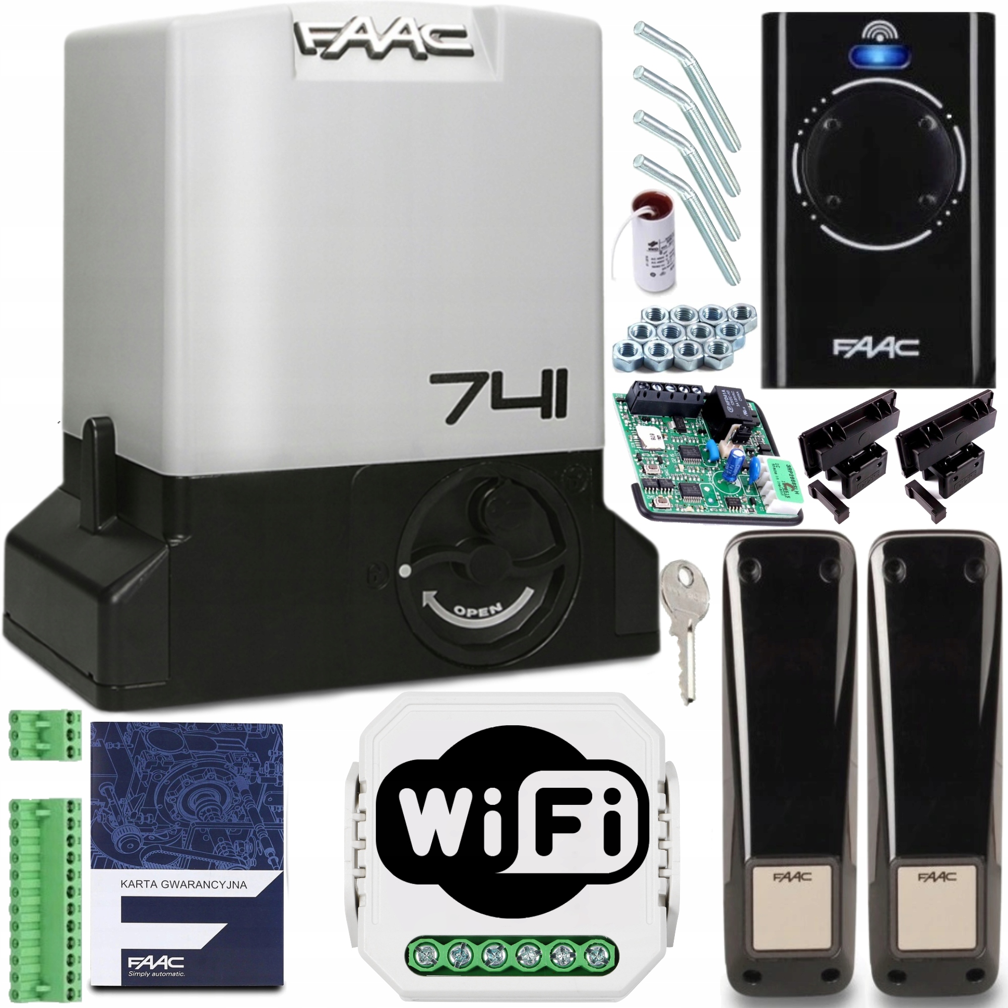 Sada pohonu pro brány Faac 741 Dálkové ovládání Wi-Fi