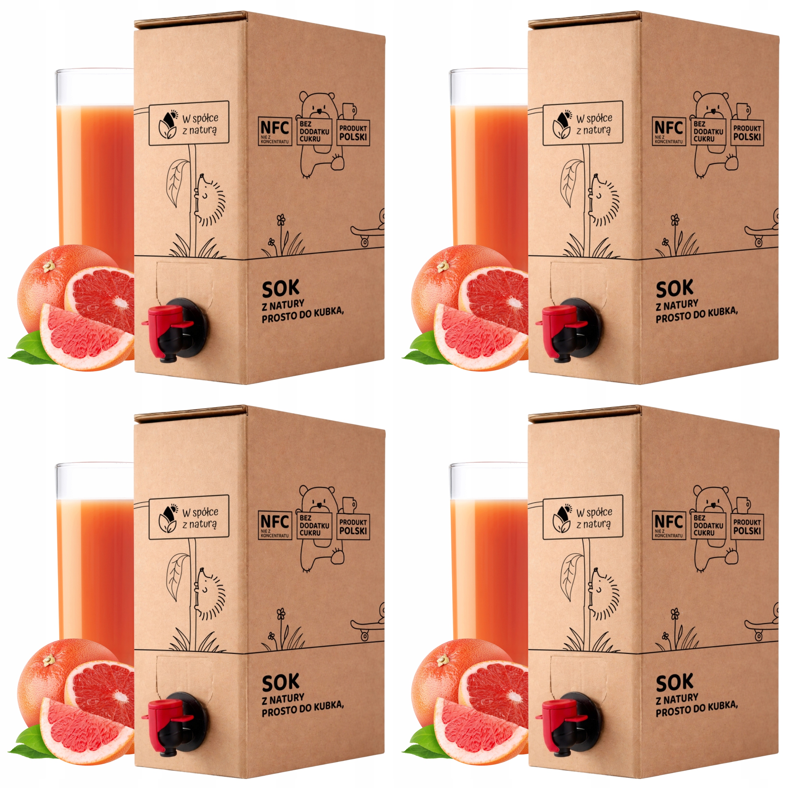 Sok z Grejpfruta Tłoczony 100% 5l Czerwony Grejpfrut Nfc Bez Cukru zestaw