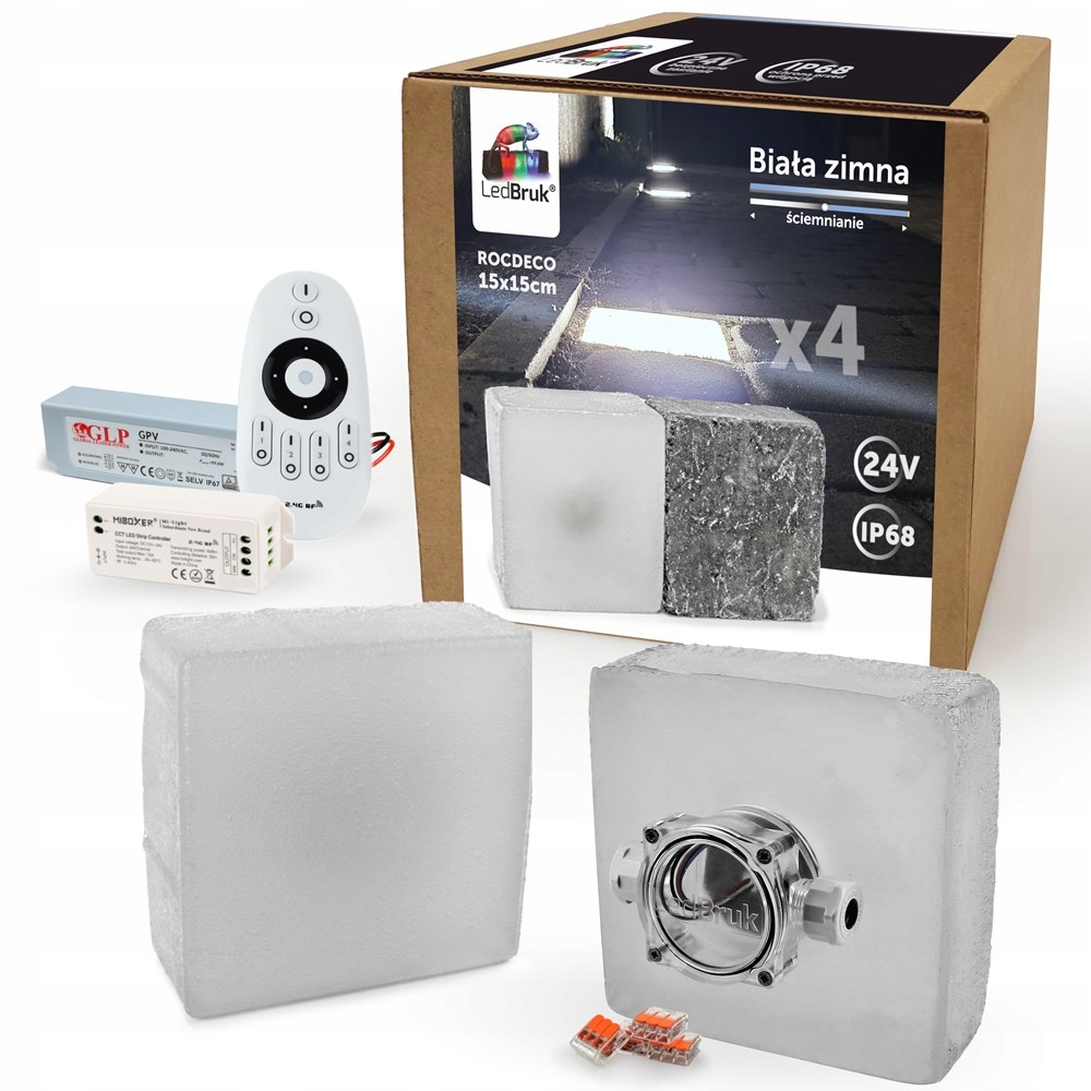 4x Kostka Brukowa LED LedBruk 24V 15x15cm BZ 5300K