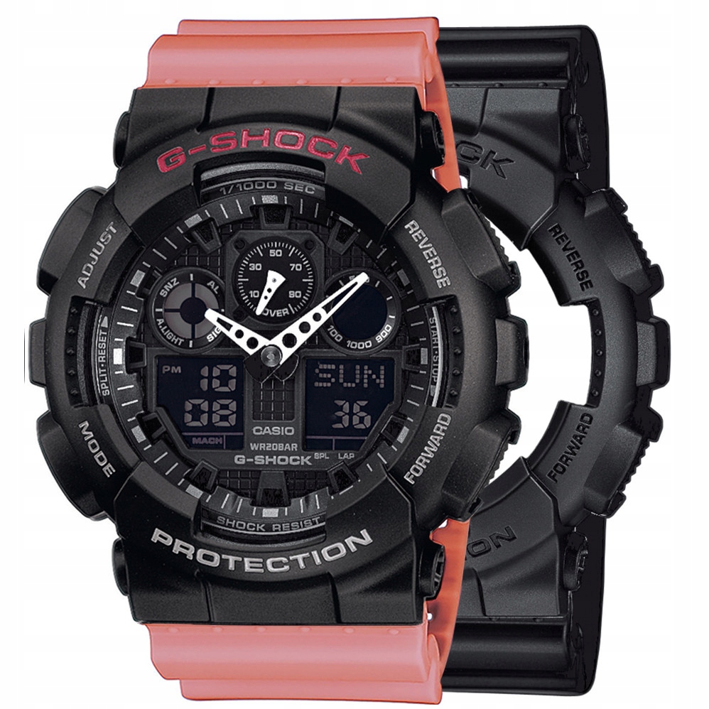 Sada G-shock GA-100-1A1ER Černá Růžová