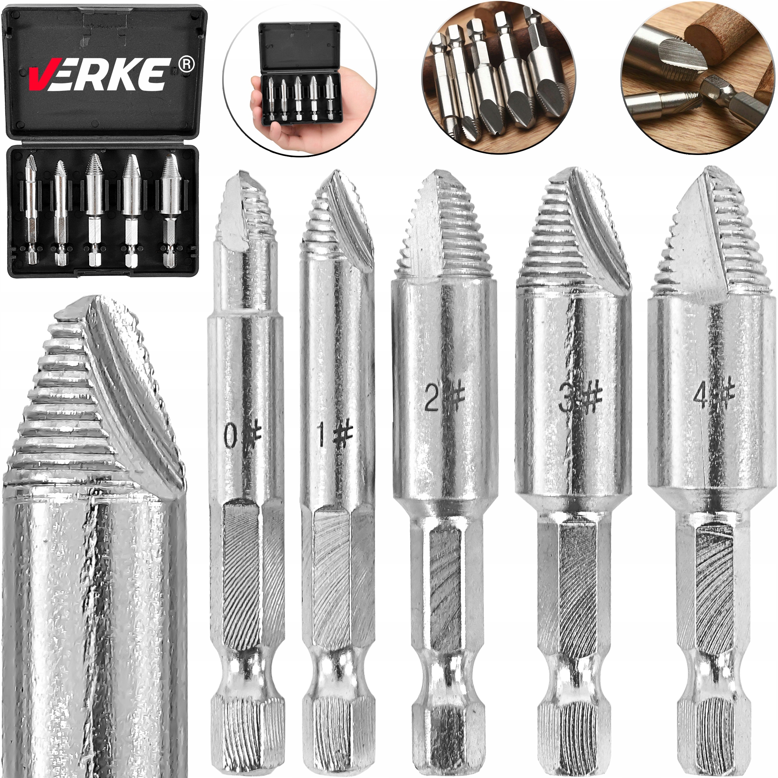 Wykrętaki Klucze Nasadki Do Urwanych Zerwanych Szpilek Śrub Gwintów Gwintu