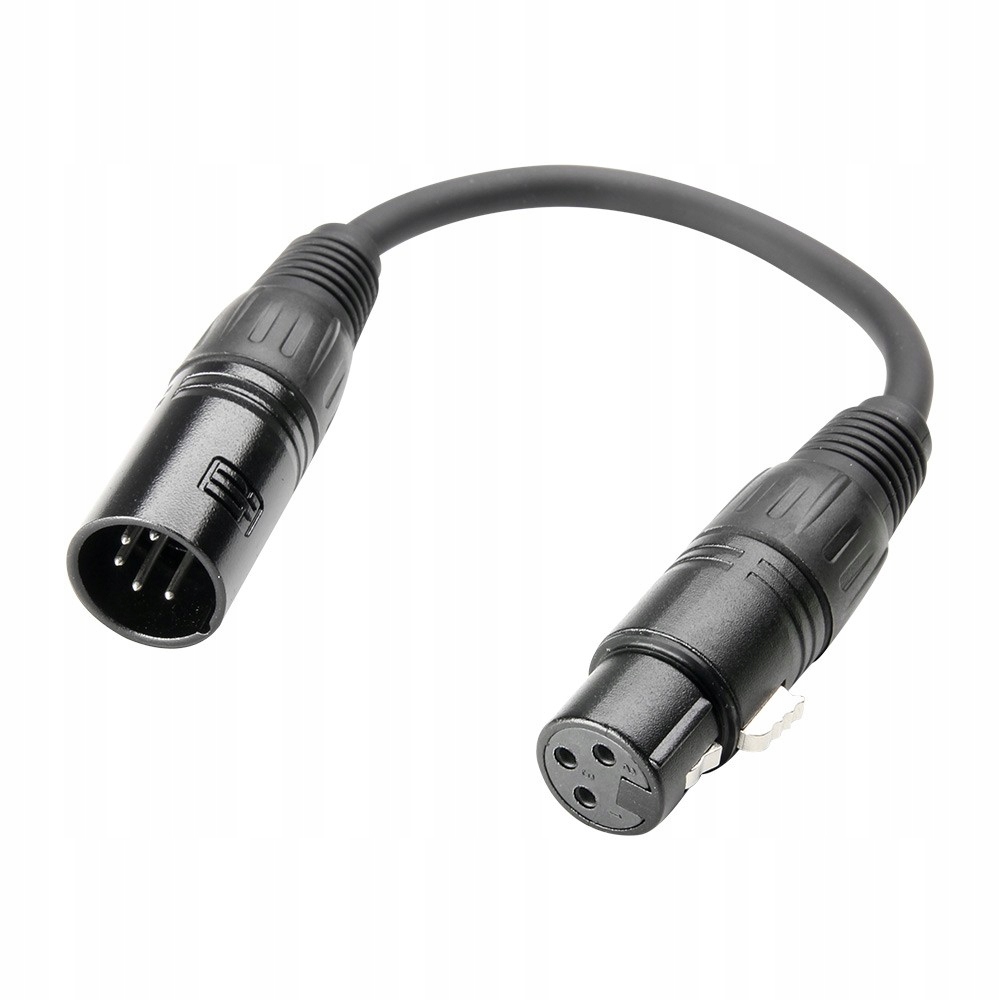 Adam Hall 3 Star Dgf 0020 Kabel DMX 3-pin Xlr żeński na 5-pin męski 0,2 m
