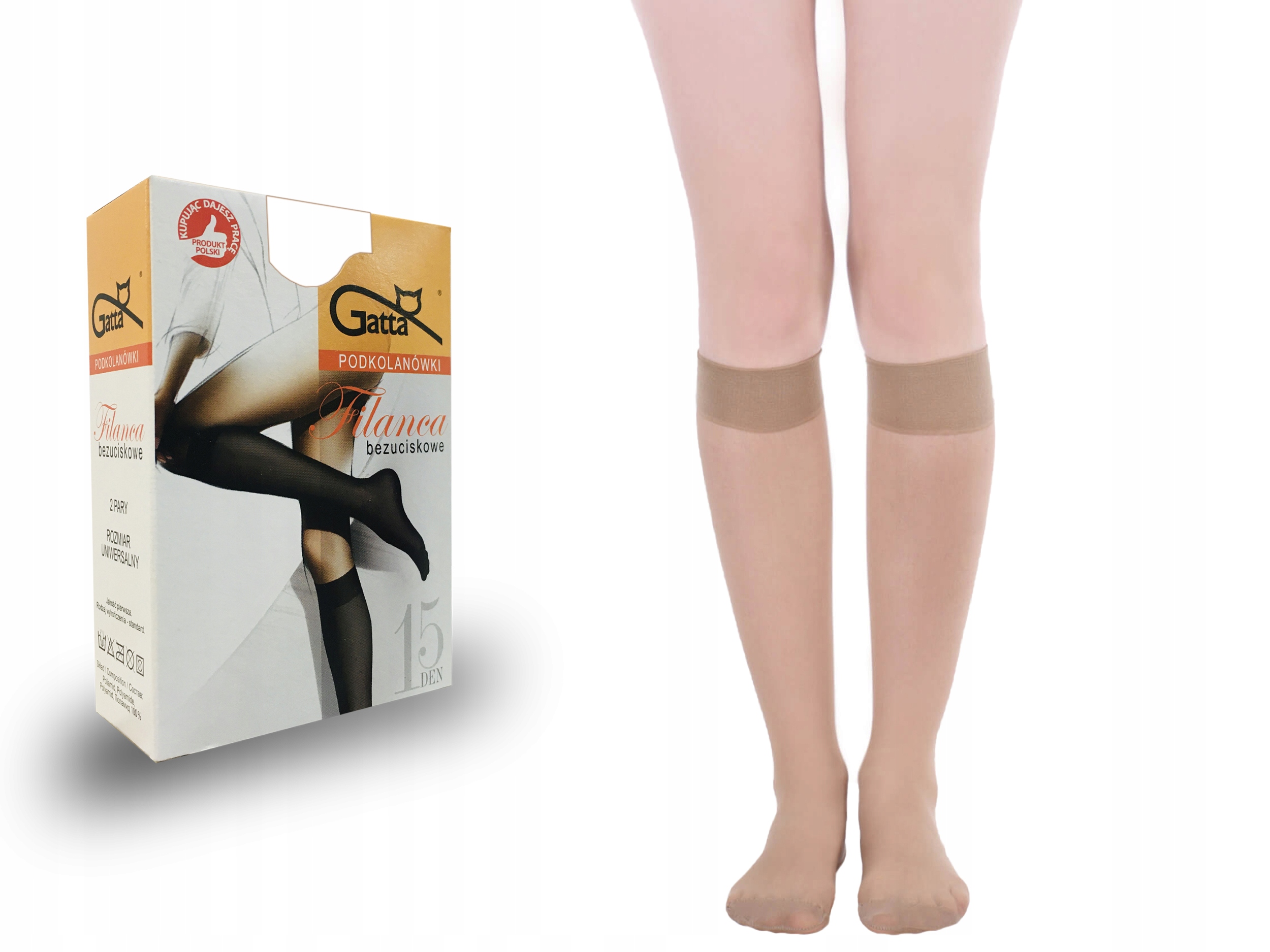 

Podkolanówki Gatta Filanca, 15 den, 2 pary, bianco