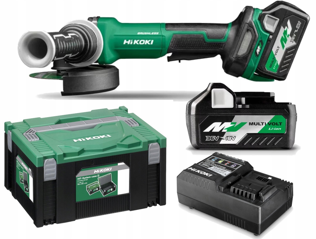 Hikoki Szlifierka Kątowa 36V G3613DVFWQZ 125mm 2x2,5Ah Bl Multivolt