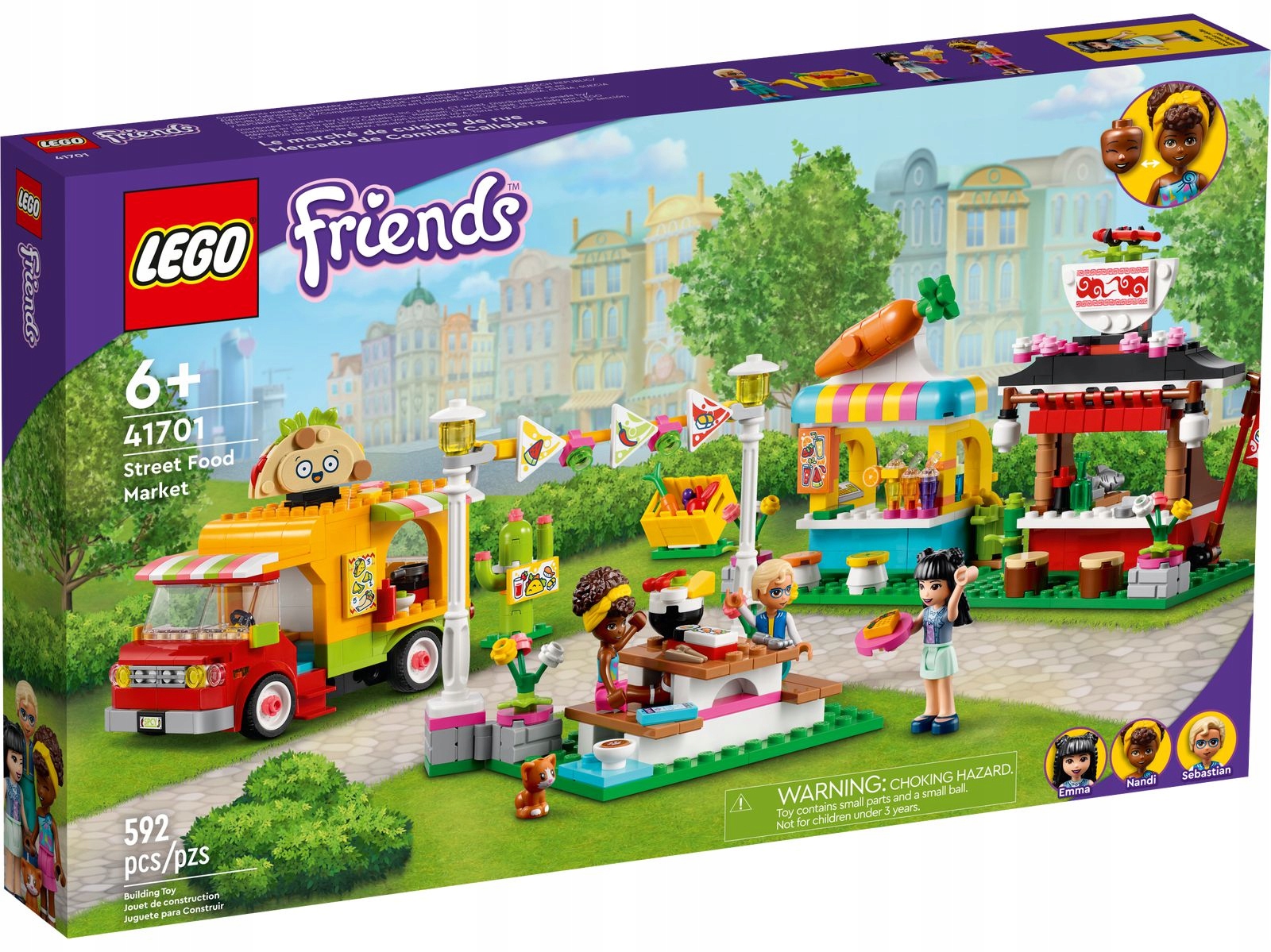 Lego 41701 friends le marché de street food avec jouet camion tacos et bar  a jus idée de cadeau créatif pour enfants +6 ans - La Poste