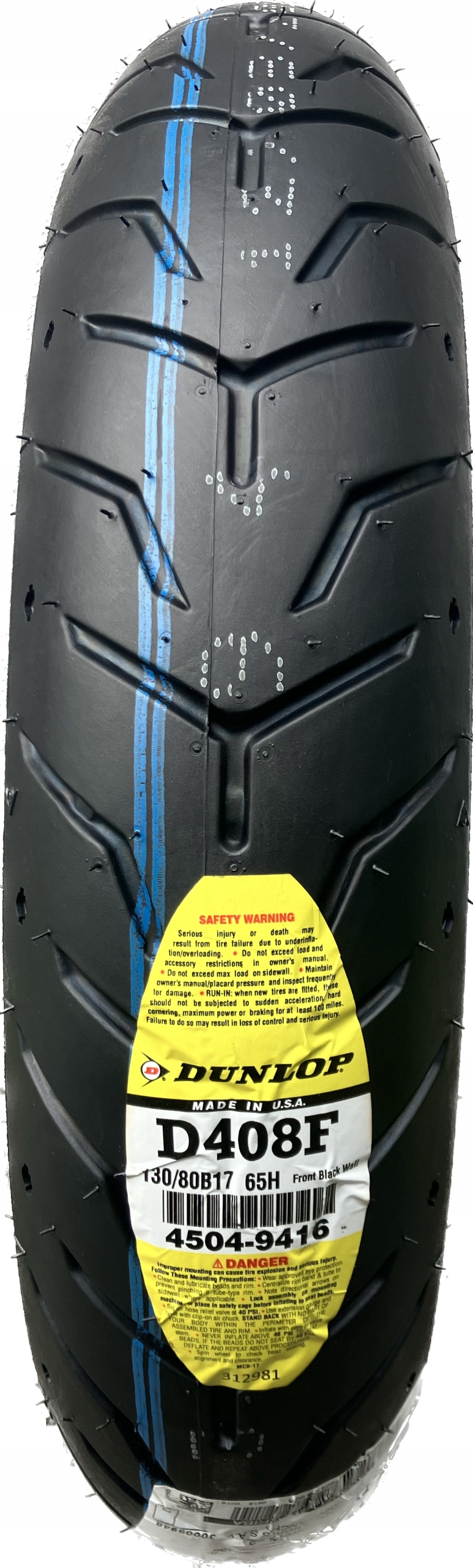 130/80B17 Dunlop D408F H-d Road King Electra Glide Cvo Road/Street Glide