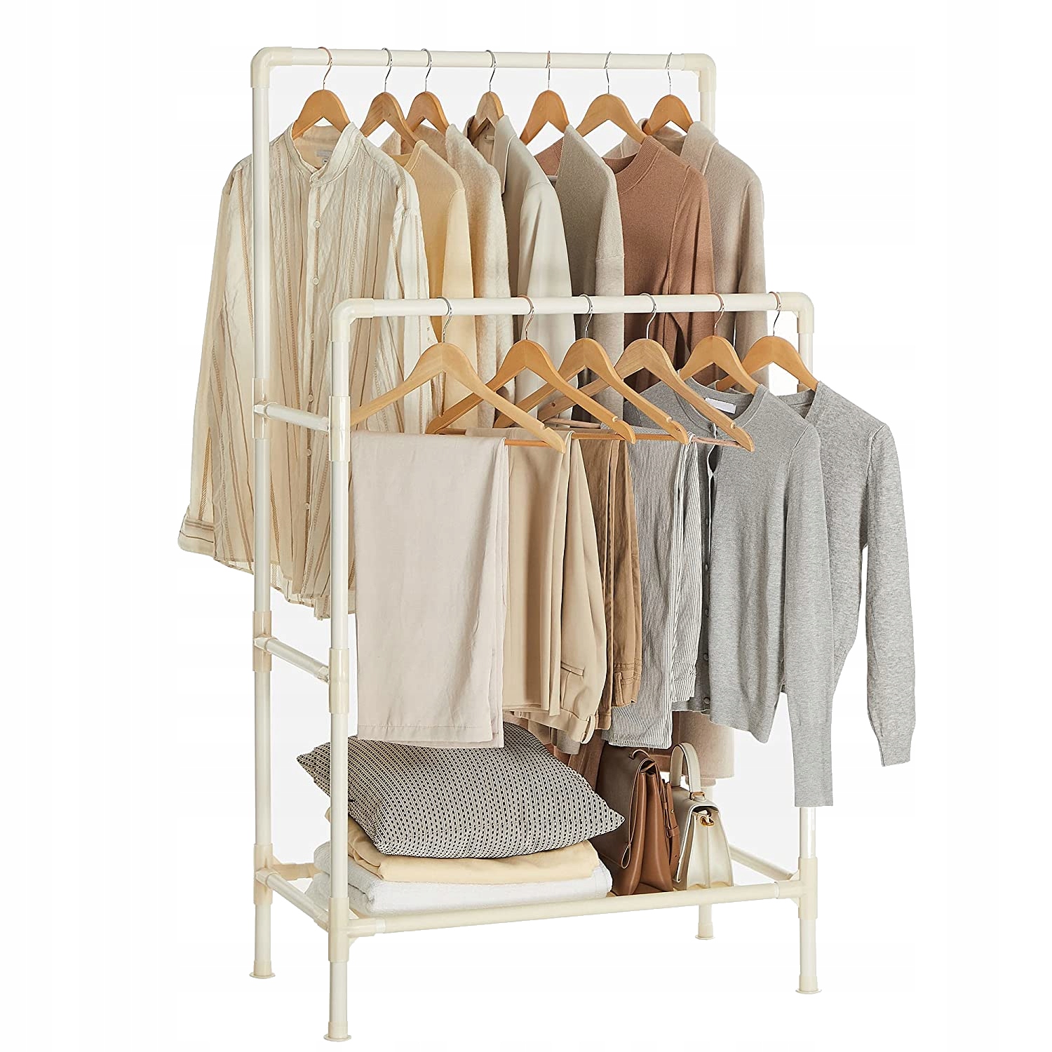 WIESZAK STOJĄCY SONGMICS PÓŁKA NA BUTY 2 x DRĄŻEK