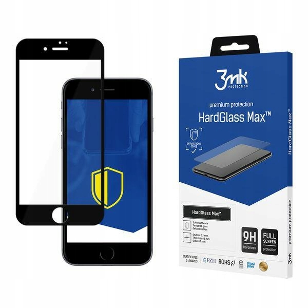 3MK HardGlass Max iPhone 8 černá, FullScreen Glass