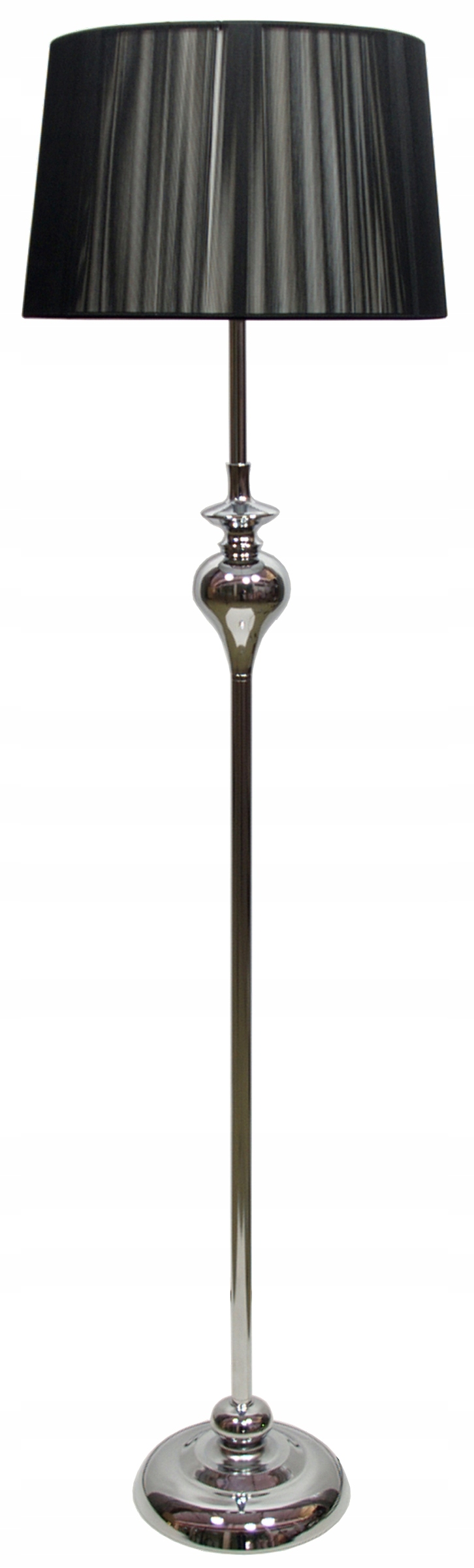 Stojacia lampa čierna+chróm E27 Gillenia Candelux