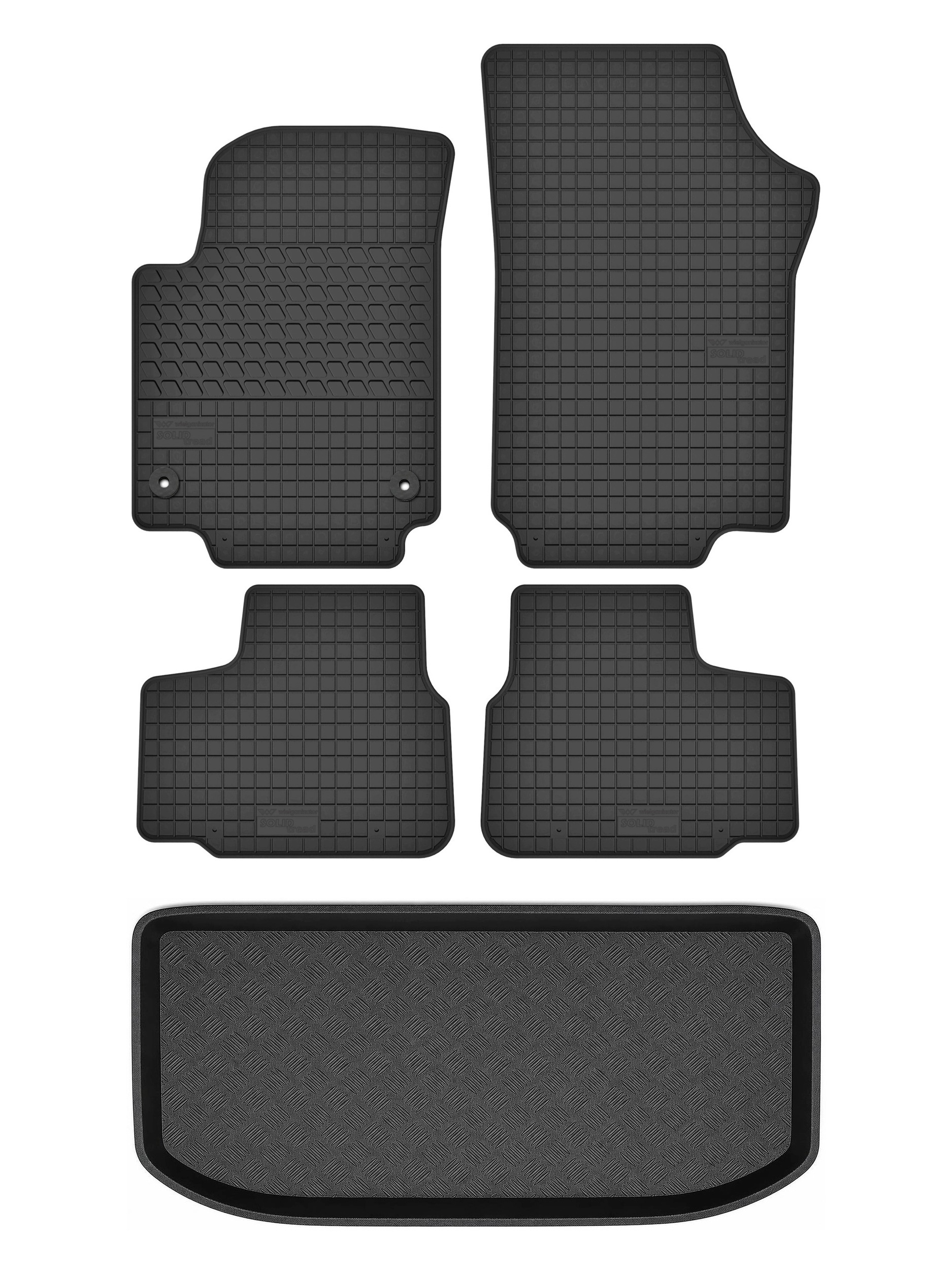 Gumové koberce SolidTread rohož do kufru pro: Seat Mii 2011-2019 5 el.