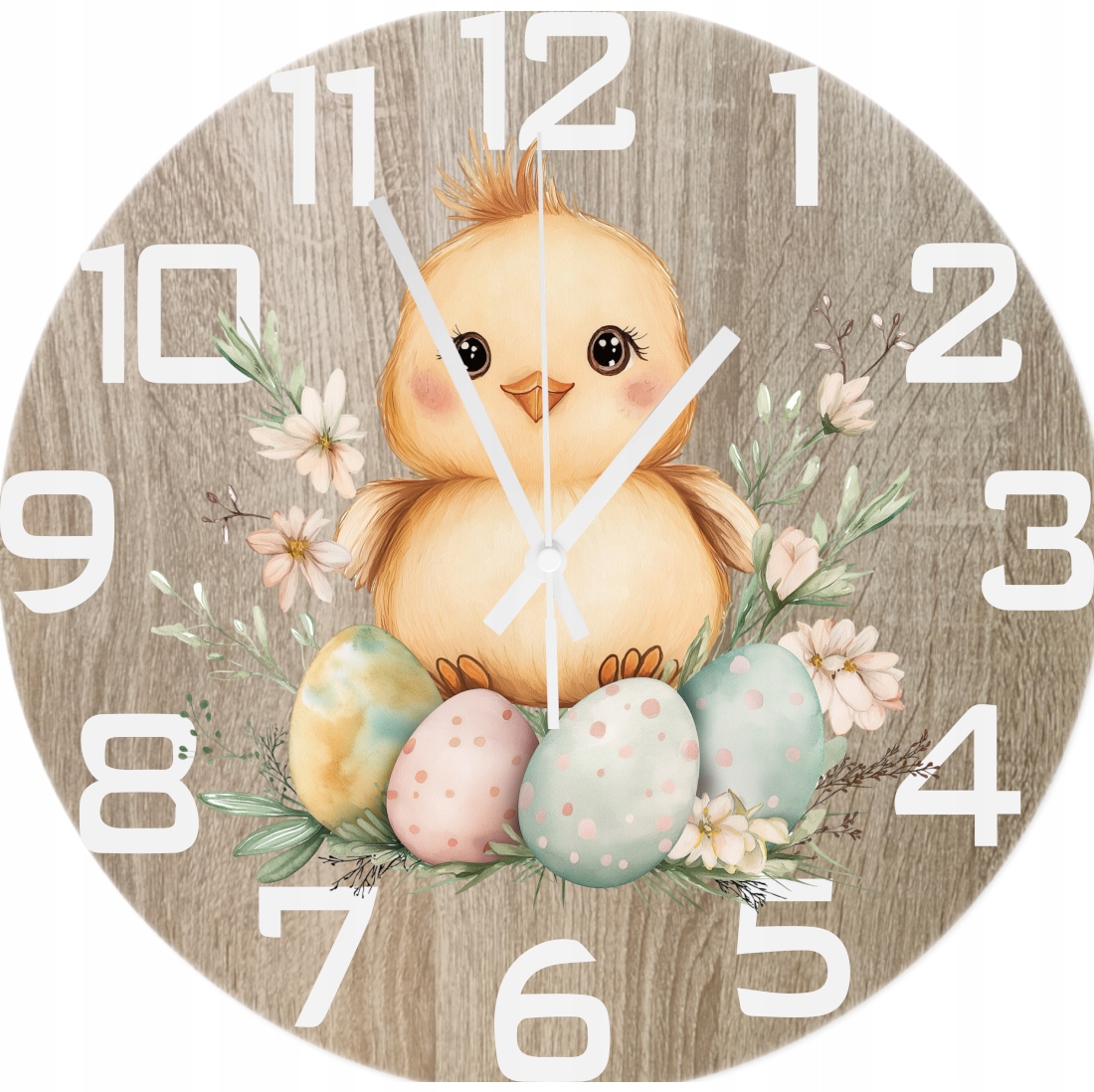 Nástěnné hodiny Velikonoční pískátko s pískátky Dekorace Velikonoce 45 cm