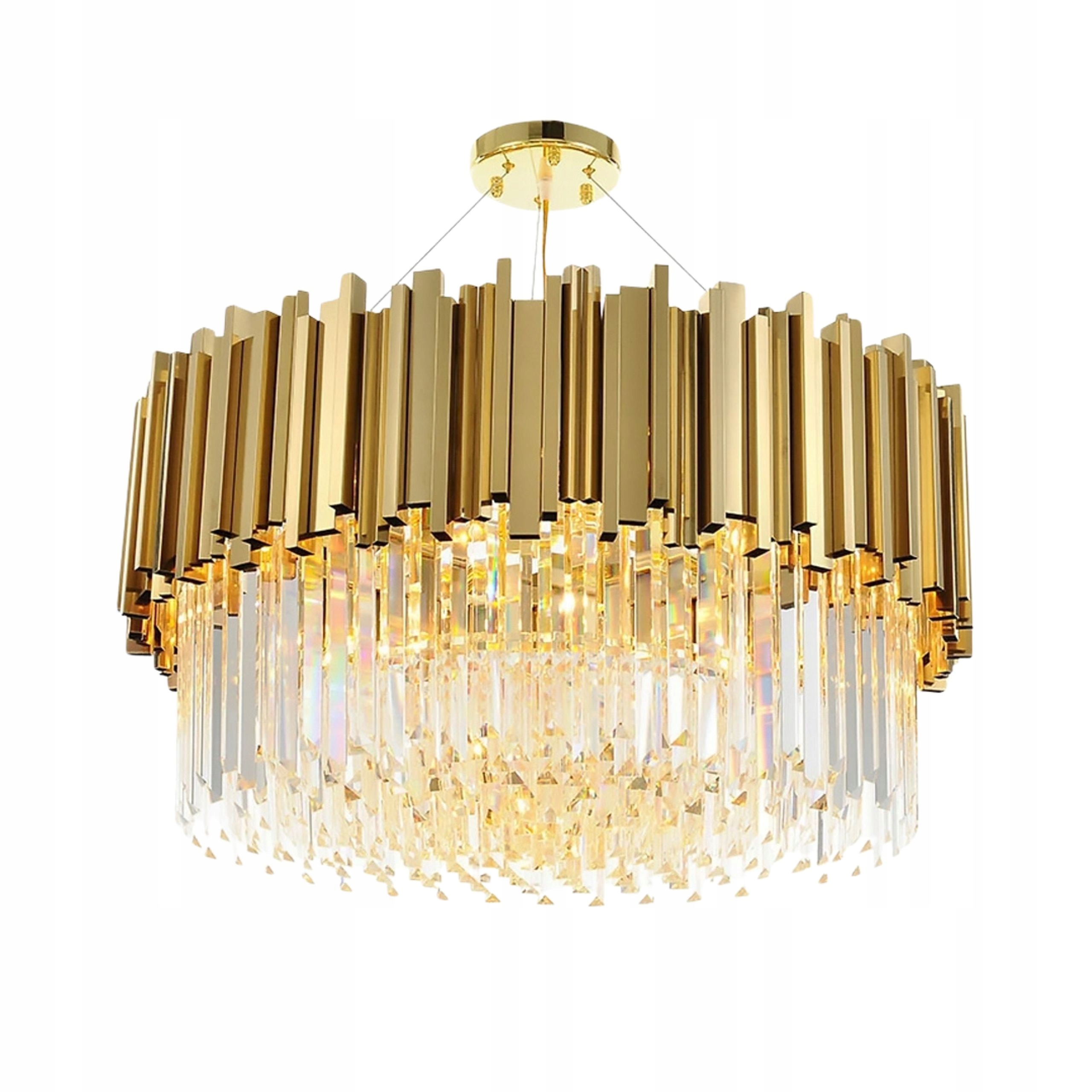 Zlatý Krištáľový Luster Veľká Stropná Lampa Zlatá Moderná Do Obývačky