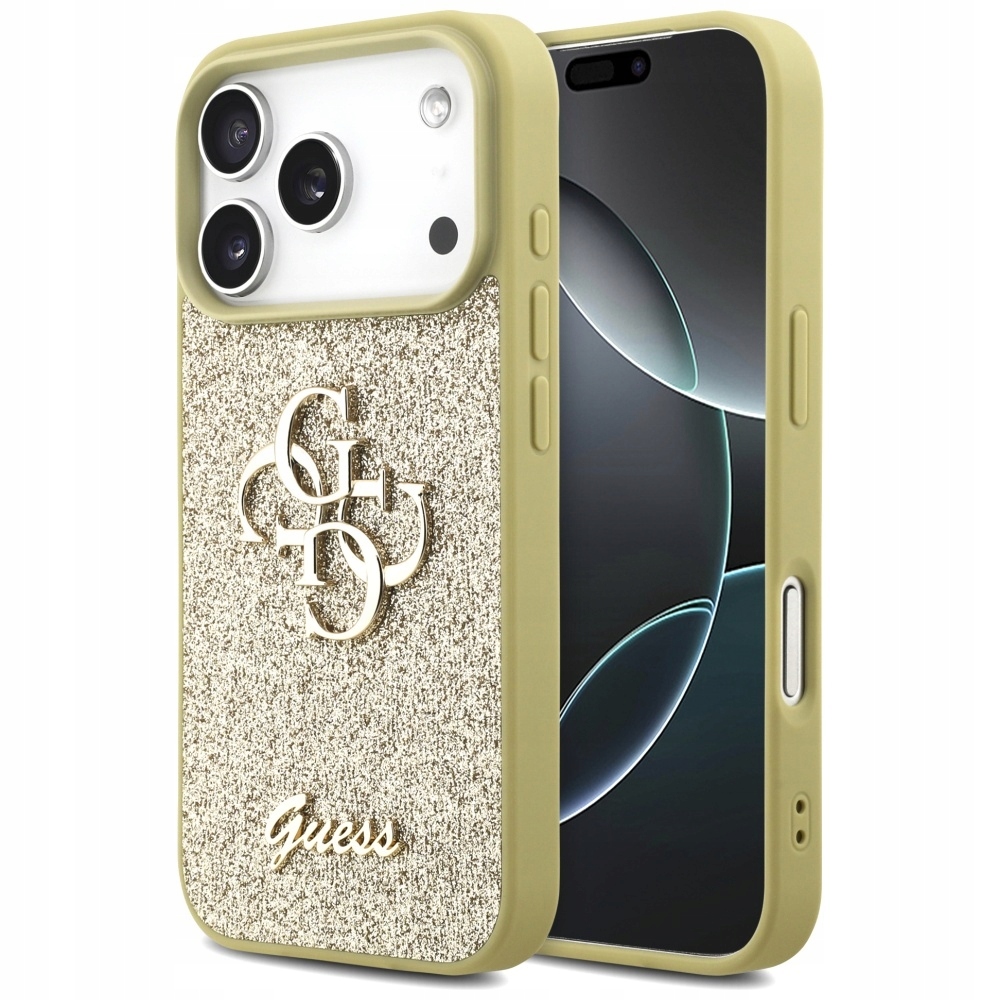 Pouzdro Guess Fixed Glitter Big 4G pro iPhone 17 Pro zlaté
