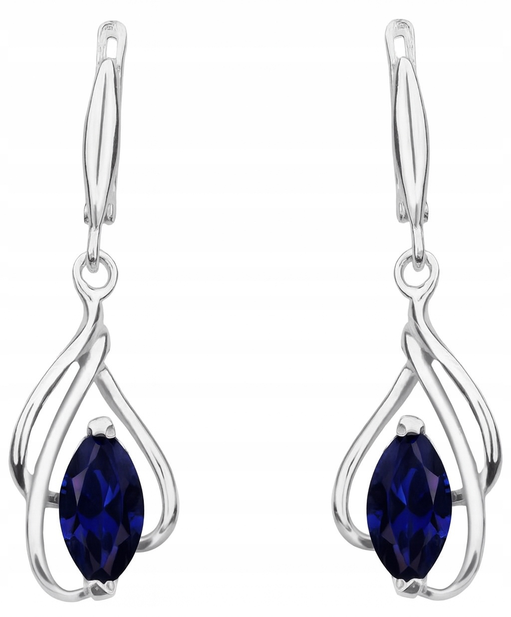 Velké stříbrné náušnice visací rhodiované anglické zapínání stříbro o ryzosti 925