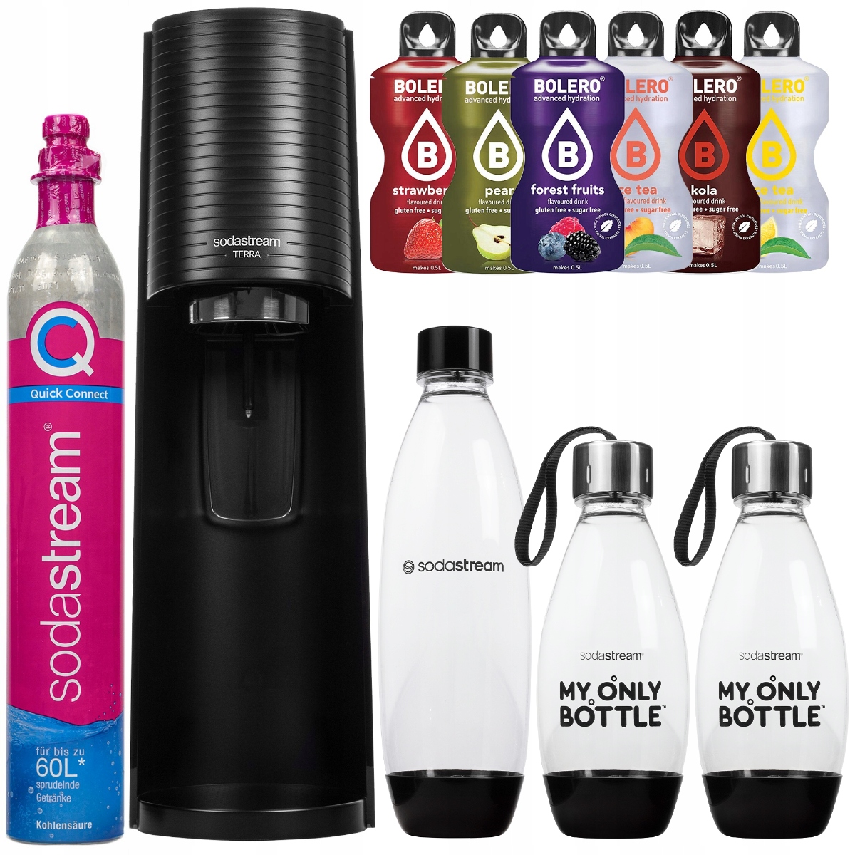 Saturator Do Wody Sodastream Terra Czarny 3 Butelki Cylinder 6 Napoi Zestaw