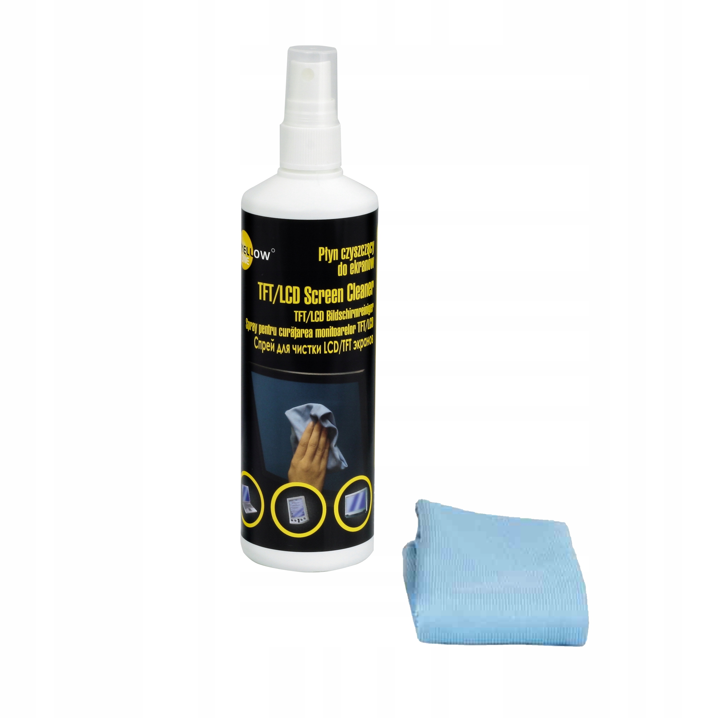 Płyn czyszczący do ekranów Yellow One 250 ml + ściereczka