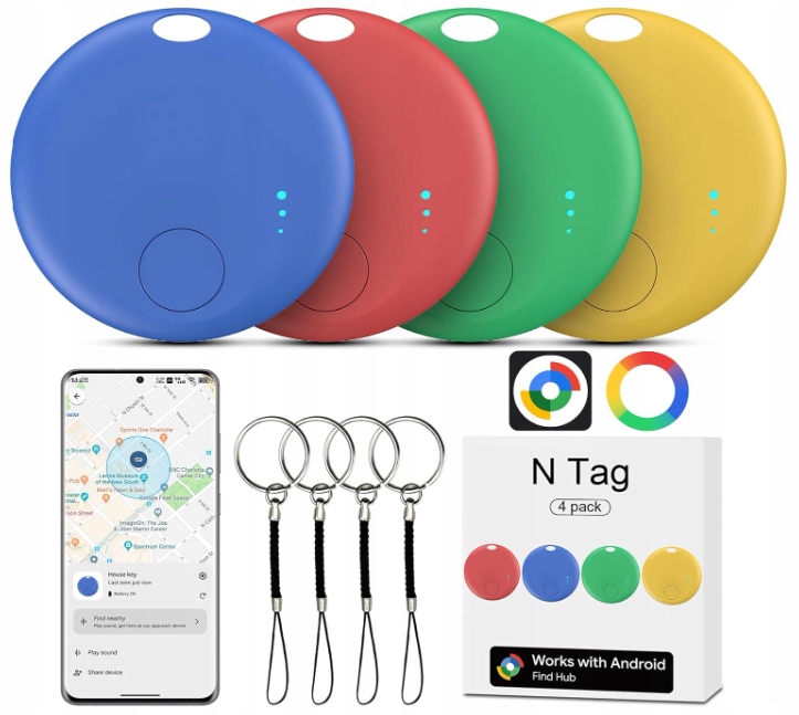 Android Air Tracker, 4 sztuki, Smart Tracker Tag