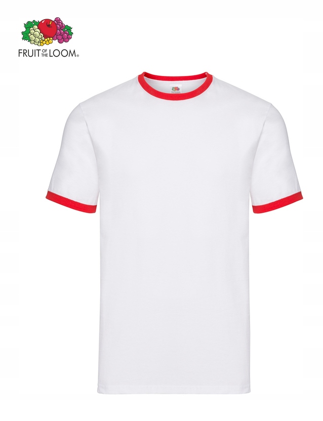 Fruit of the Loom T-Shirt Ringer Koszulka Kibica Krótki Rękaw Unisex XL