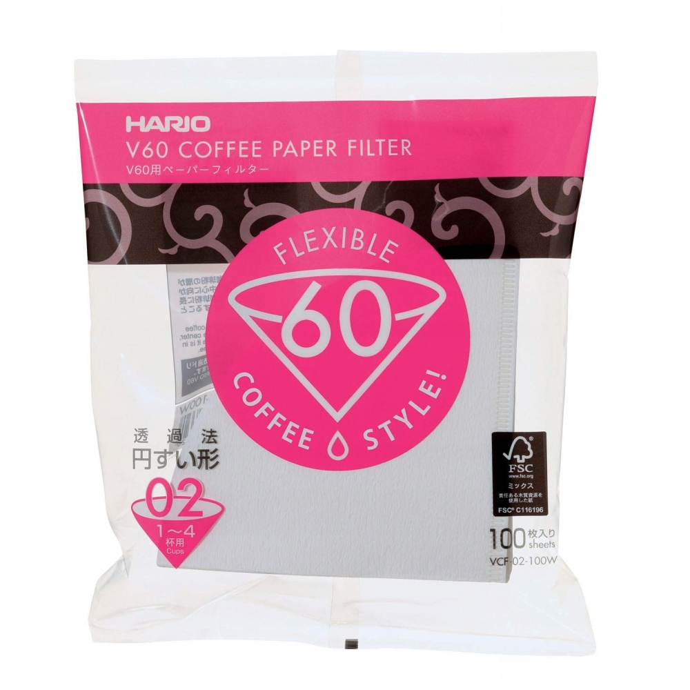 

Hario Drip filtry papierowe V60-02 100szt VCF-02