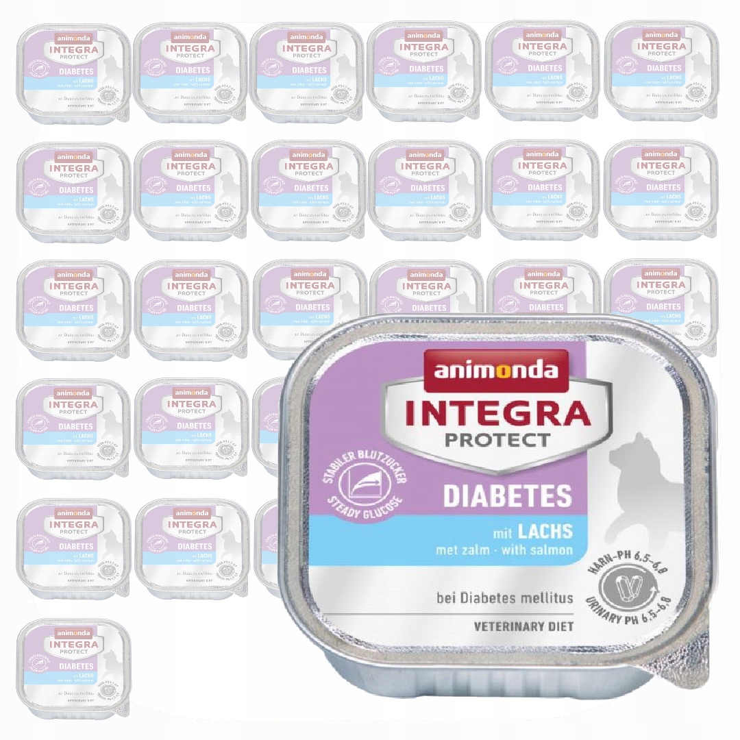 Animonda Integra Diabetes 32x100g Vlhké Krmivo Losos Pro Kočky s cukrovkou