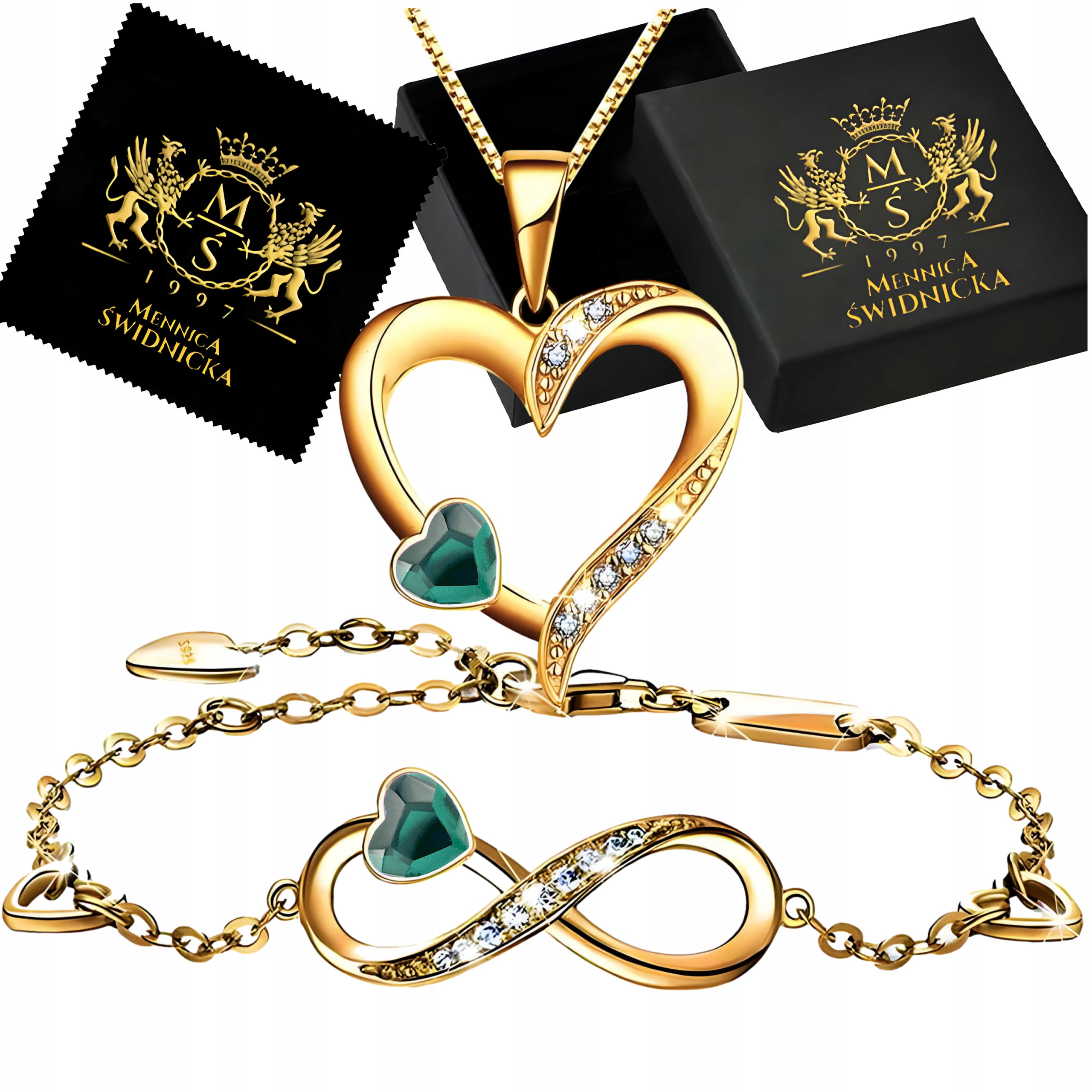 Zlatý set náhrdelníku a náramku Stříbro 925 Dámské stříbrné šperky