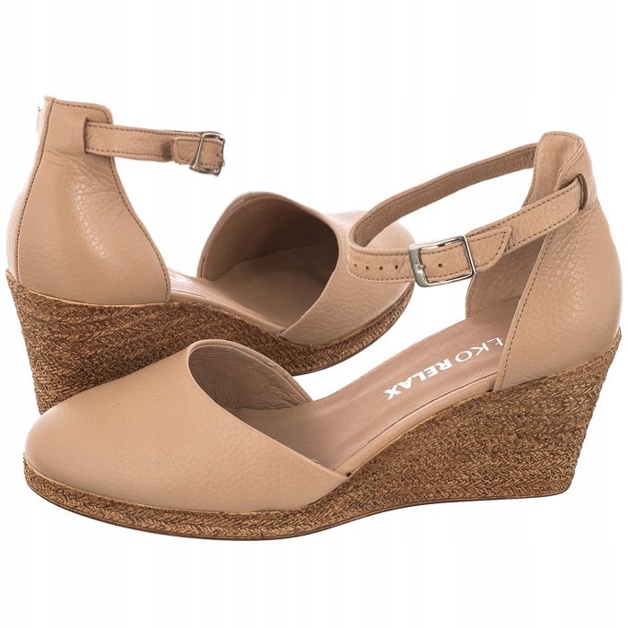 

Buty Damskie Sandały Koturny Ryłko Beżowe 5HKM6