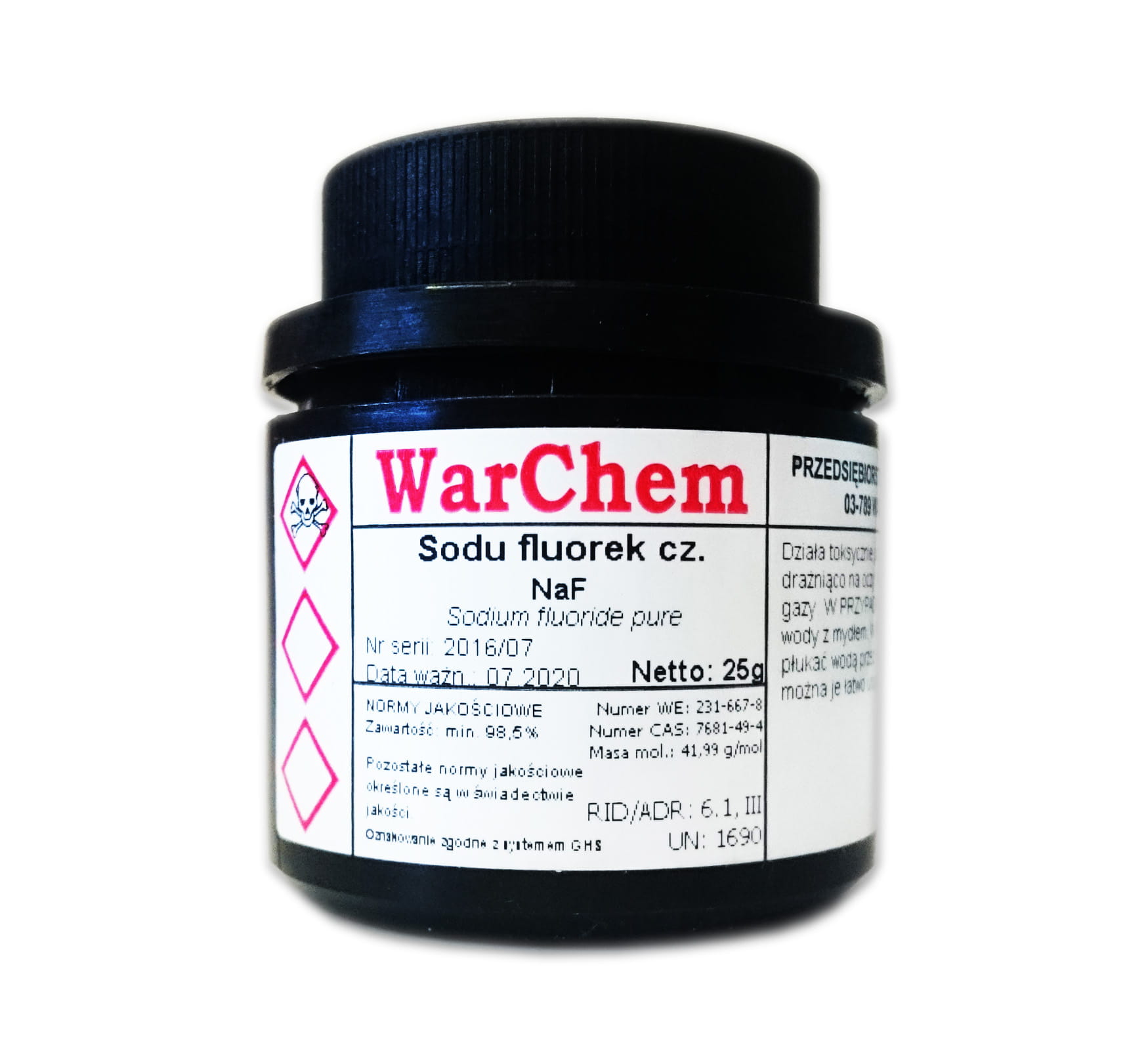 

Fluorek Sodu 25g Warchem [55042]