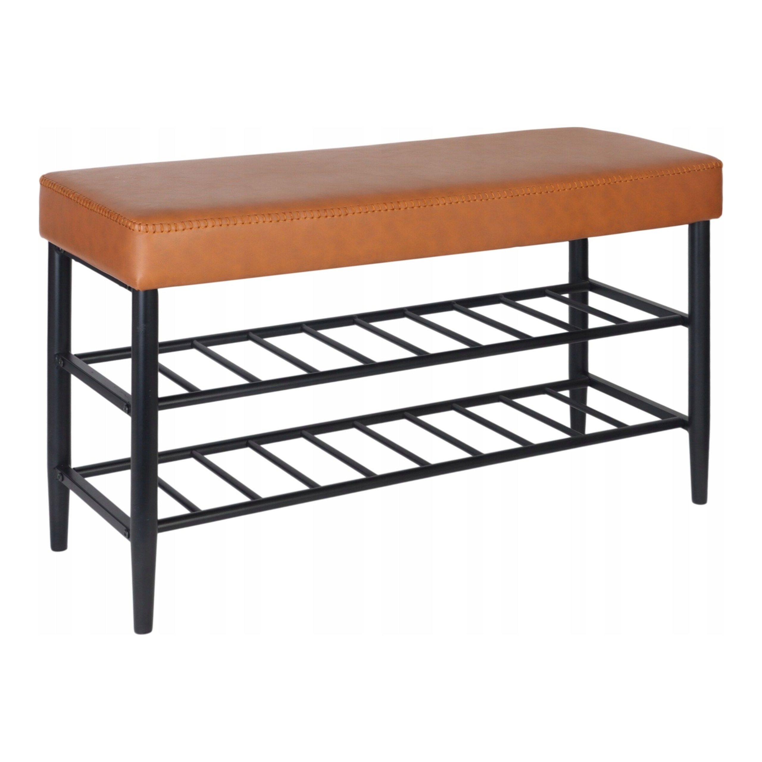 Relaxdays Lavička na boty s policemi Čalouněná sedací souprava Mid Century Modern