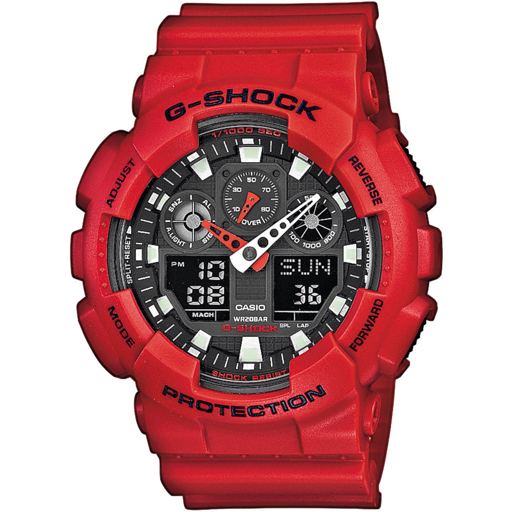 Casio G-Shock GA-100B-4AER 200 m Červený