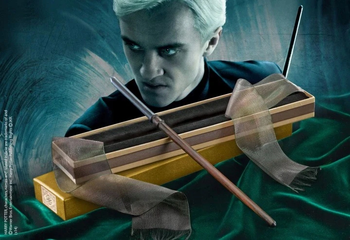 Draco Malfoy Replika hůlky v Ollivanderově krabičce Harry Potter
