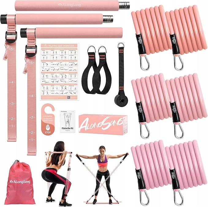 Zařízení pro pilates – ALongSong Reformer bar 6 odporových gum