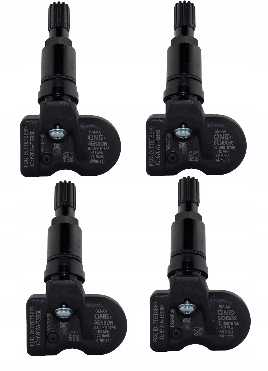 

4 szt. Tpms czujniki One-Sensor z zaworem czarnym