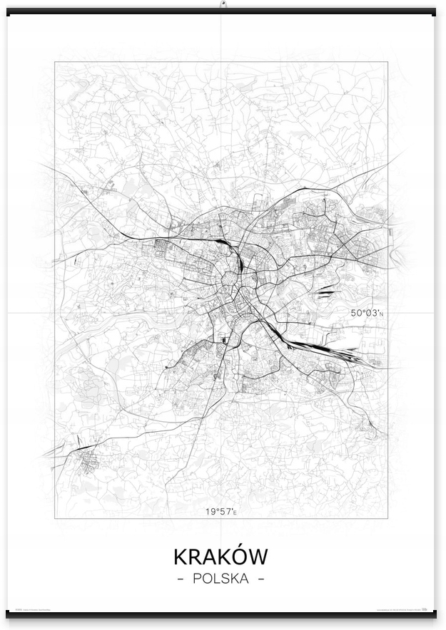 

Kraków Mapa miasta na ścianę Plakat 50x70 cm